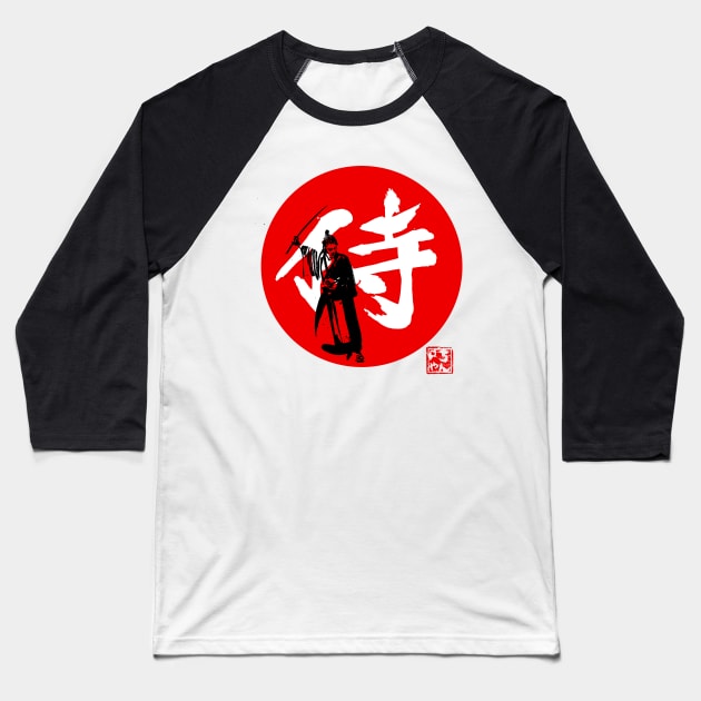 samurai kanji red Baseball T-Shirt by pechane